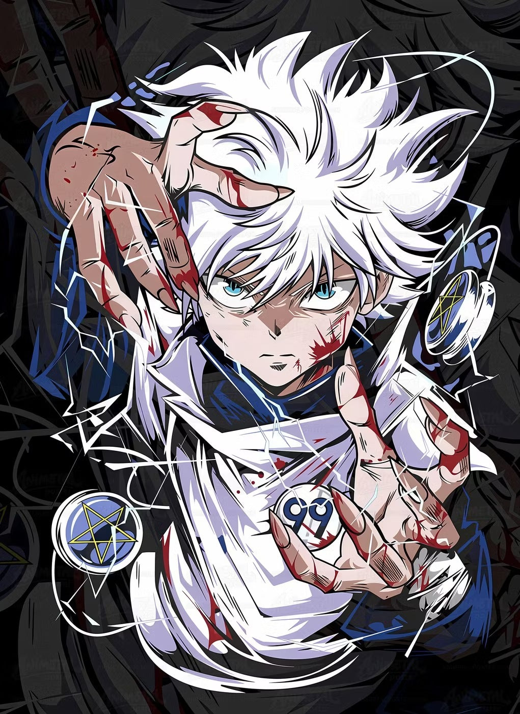 Killua Zoldyck metal poster artwork