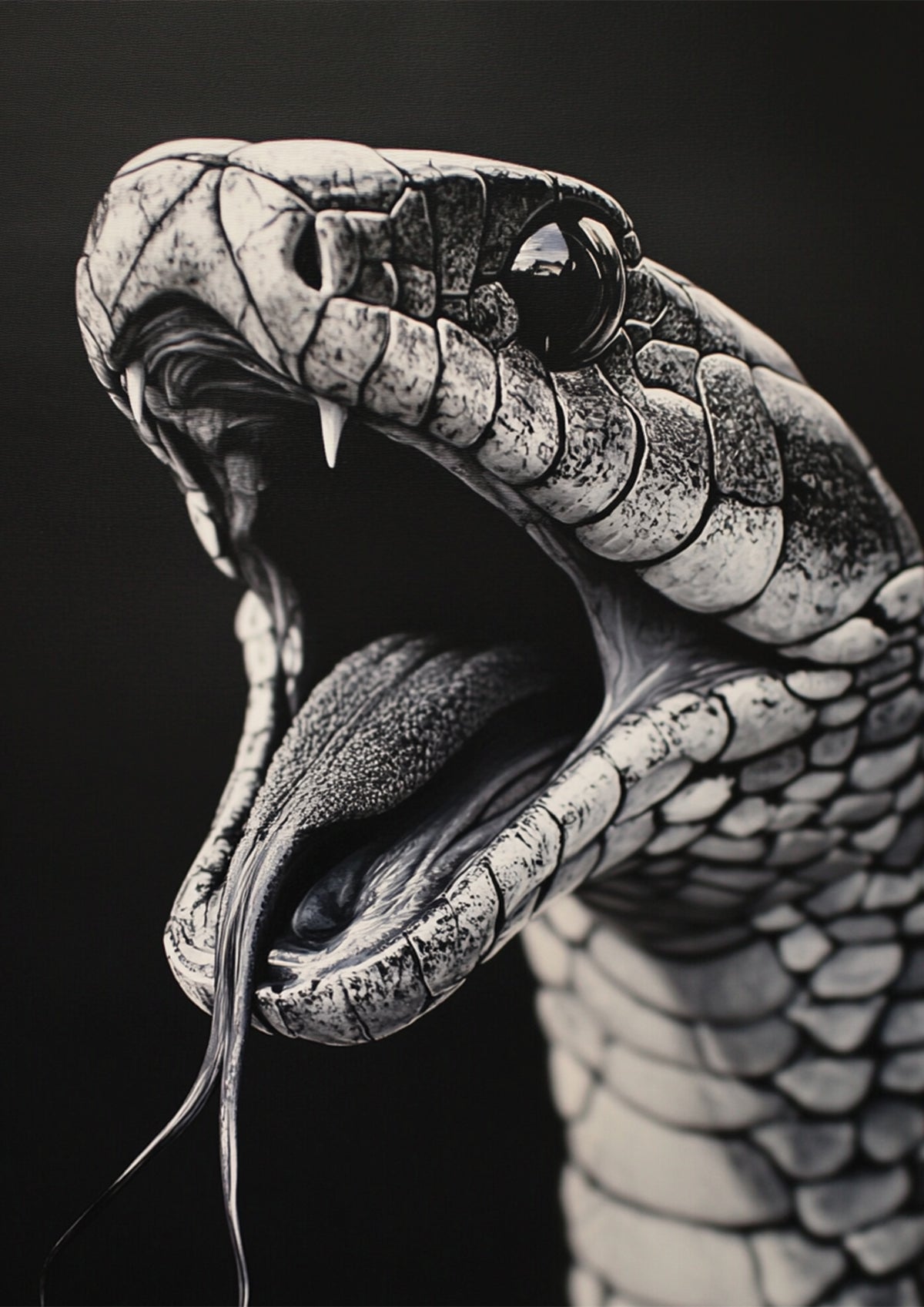 King Cobra B&W metal poster artwork