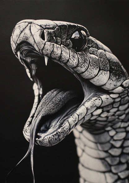 King Cobra B&W metal poster artwork