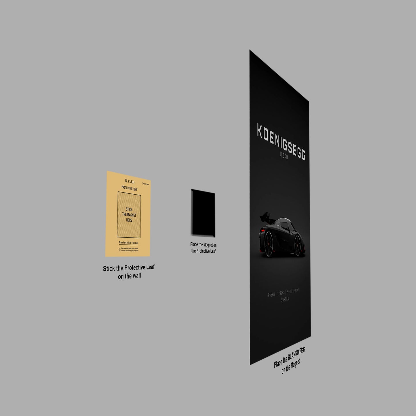 Koenigsegg Jesko Black car poster close-up detail