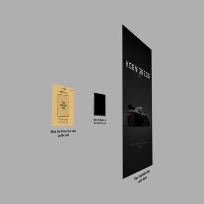 Koenigsegg Jesko Black car poster close-up detail