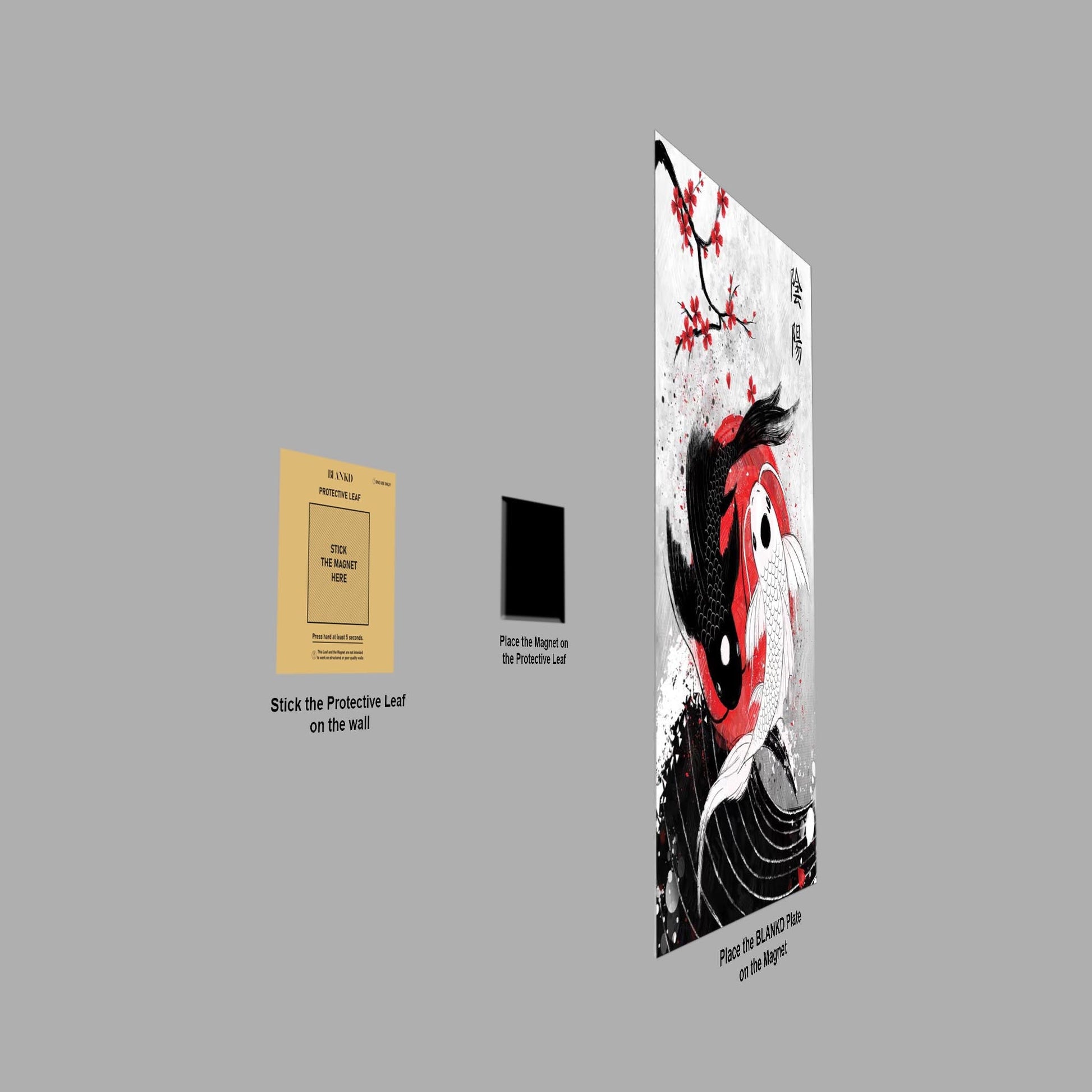 Koi Fish Yin Yang metal poster
