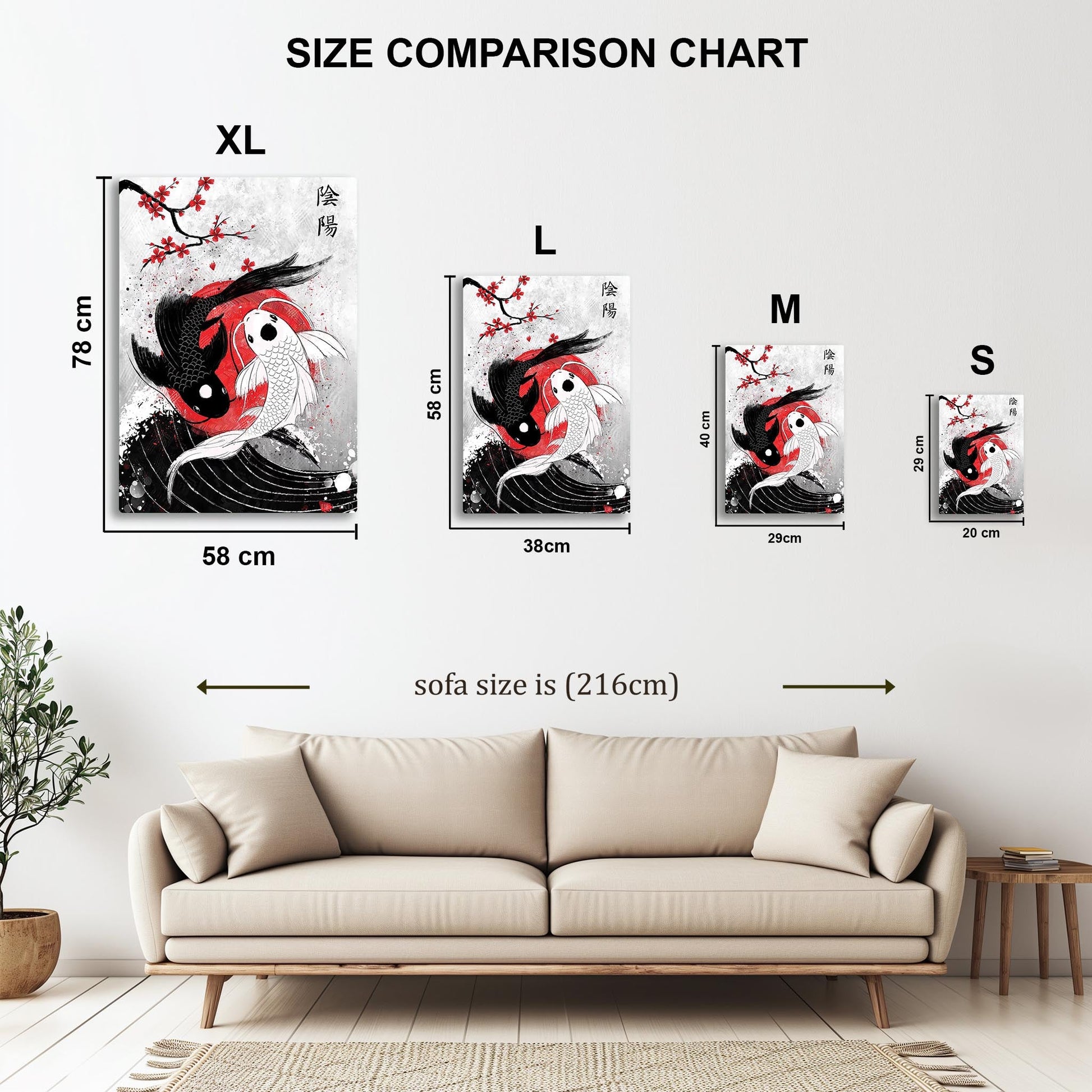 Koi Fish Yin Yang metal poster