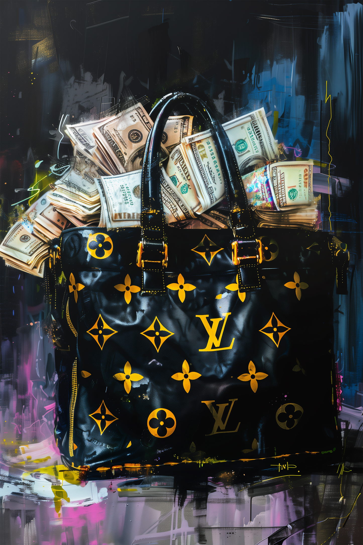 LV Money Bag metal poster artwork