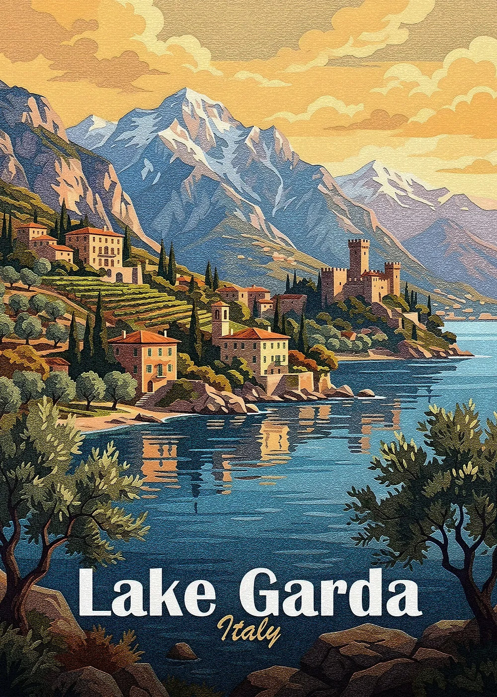 Lake Garda, Italy metal poster artwork