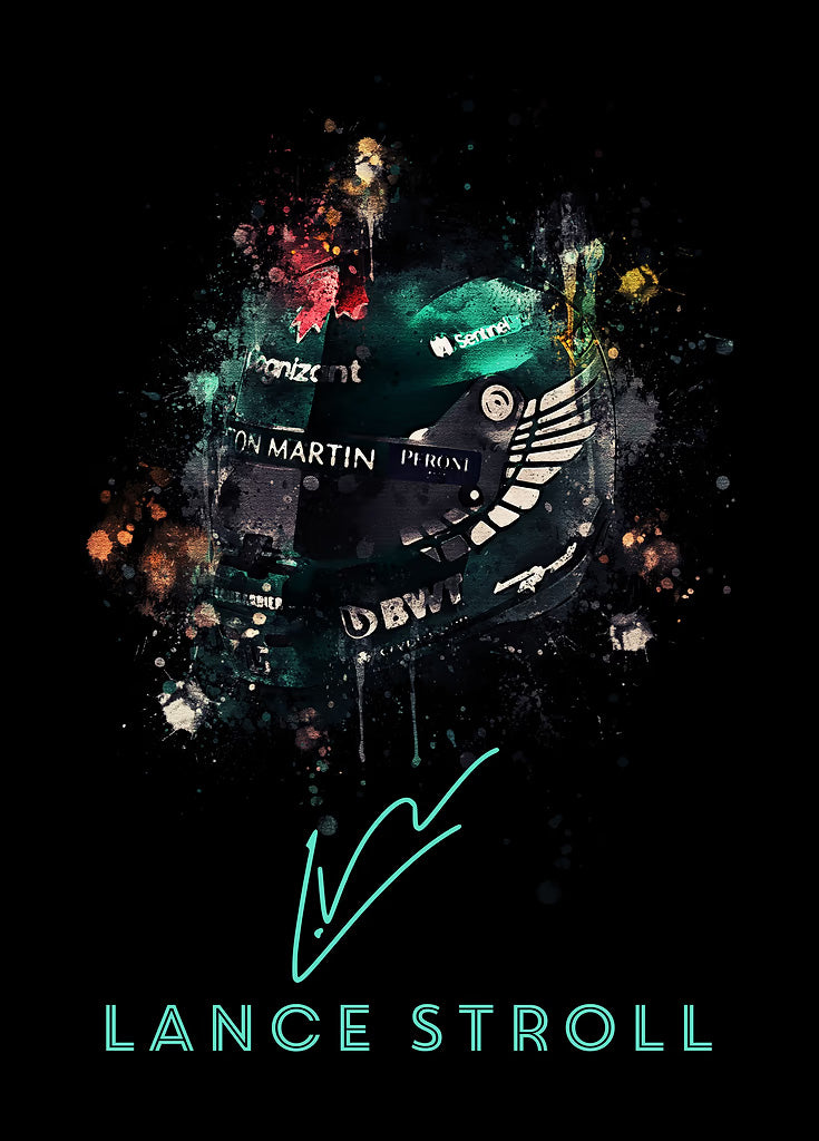 Lance Stroll metal poster artwork