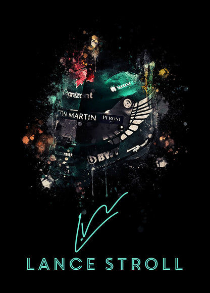 Lance Stroll metal poster artwork