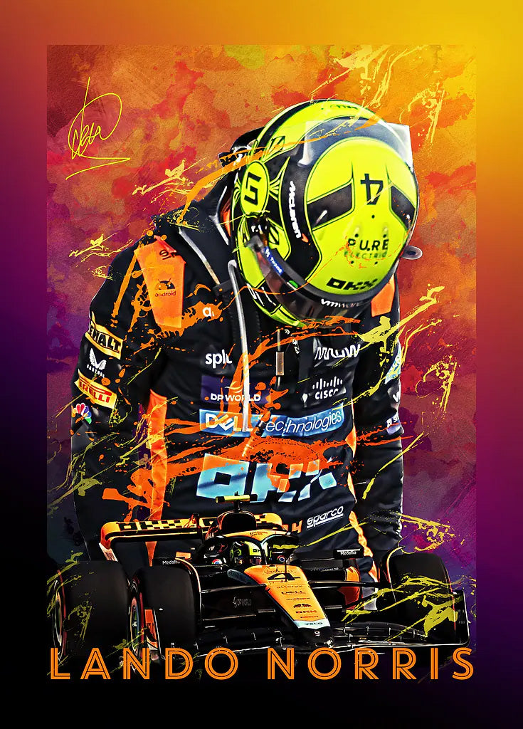 Lando Norris metal poster artwork