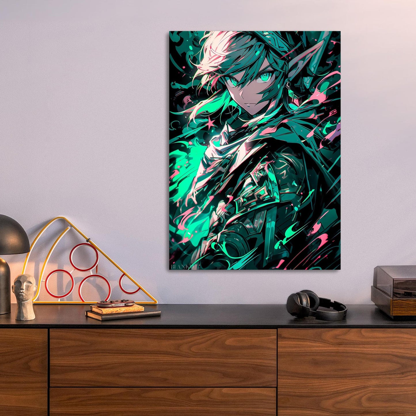 Zelda Link Neon metal poster