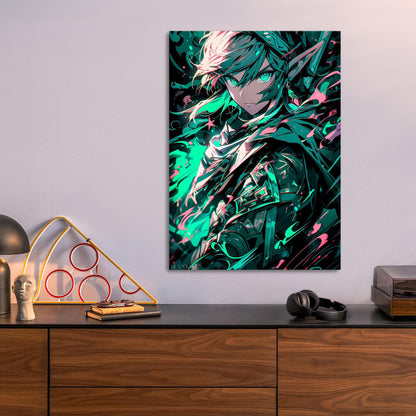 Zelda Link Neon metal poster