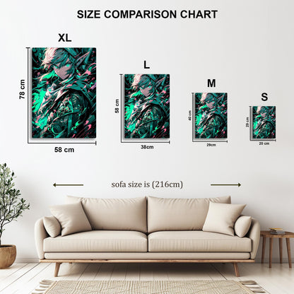 Zelda Link Neon metal poster