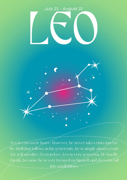 Leo | Horoscope metal poster artwork