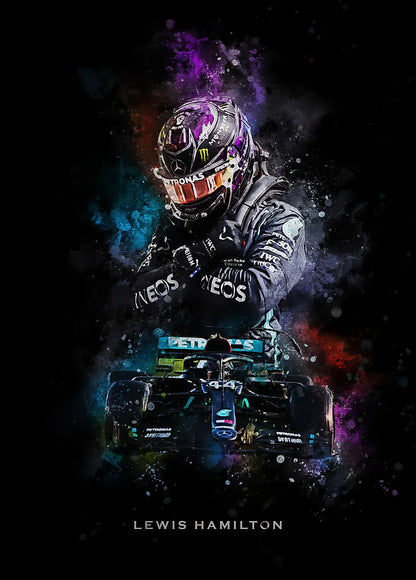 Lewis Hamilton metal poster artwork