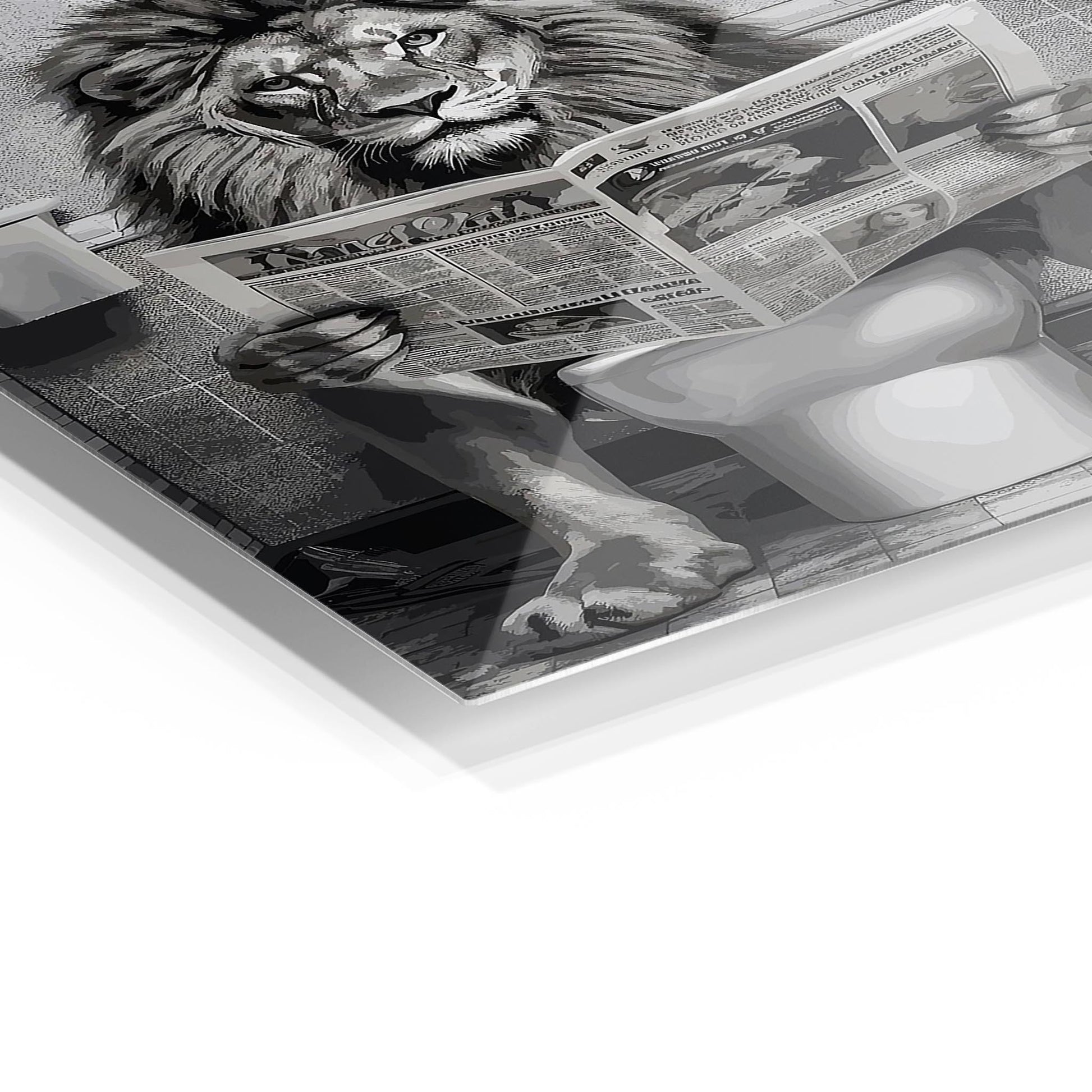 Lion Toilet funny bathroom metal poster