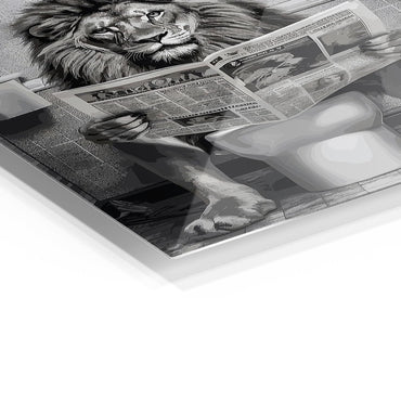 Lion Toilet funny bathroom metal poster