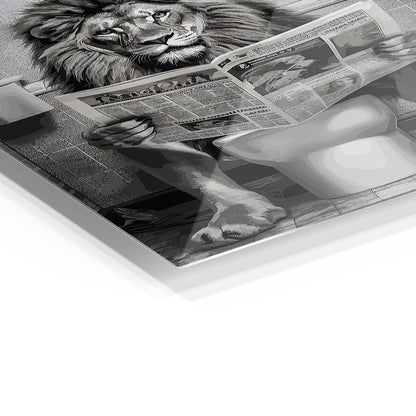 Lion Toilet funny bathroom metal poster