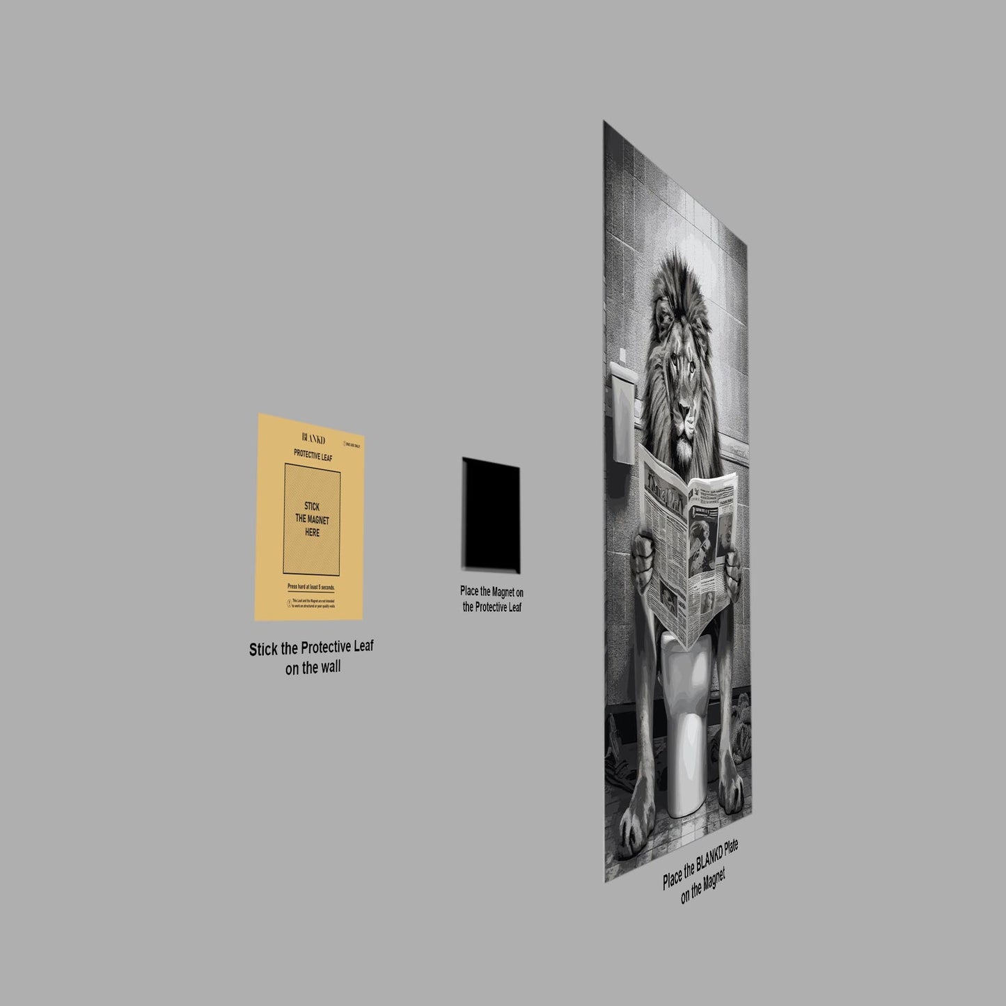 Lion Toilet funny bathroom metal poster