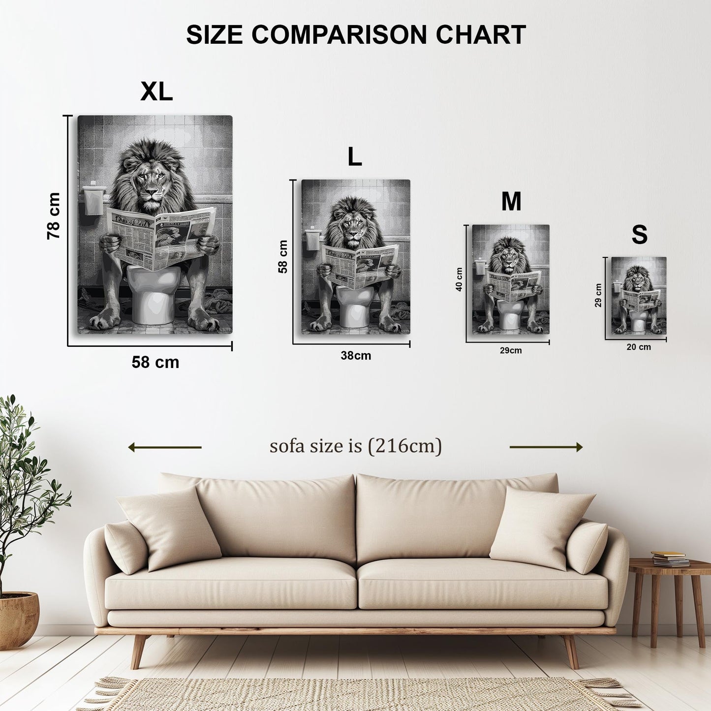 Lion Toilet funny bathroom metal poster