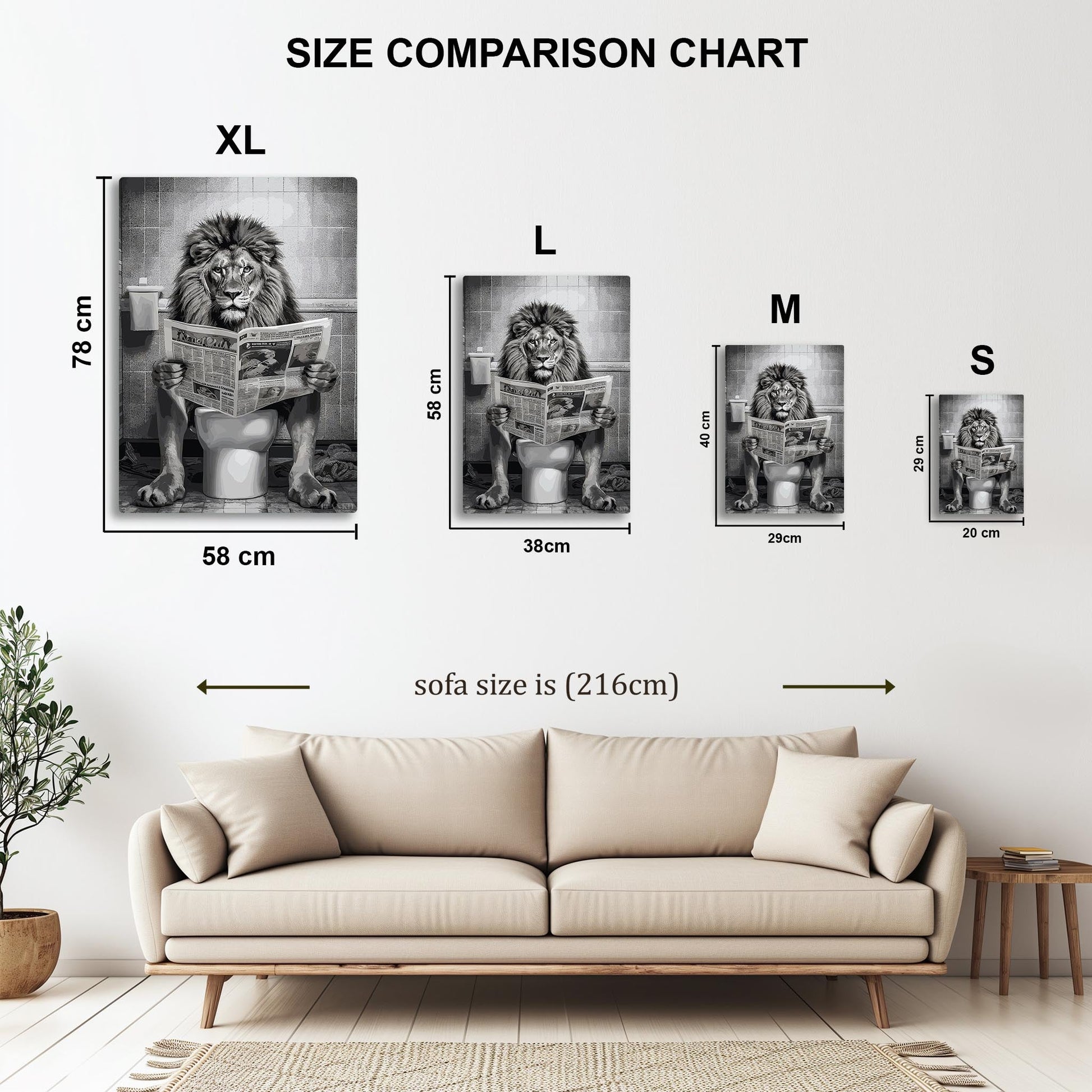 Lion Toilet funny bathroom metal poster