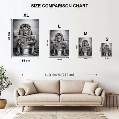 Lion Toilet funny bathroom metal poster