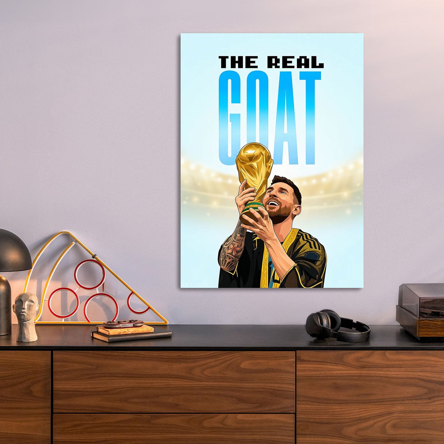 Lionel Messi World Cup metal poster size comparison