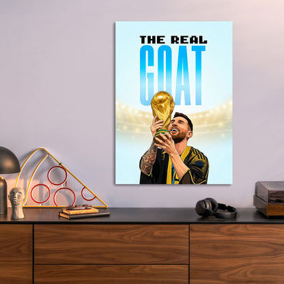Lionel Messi World Cup metal poster size comparison