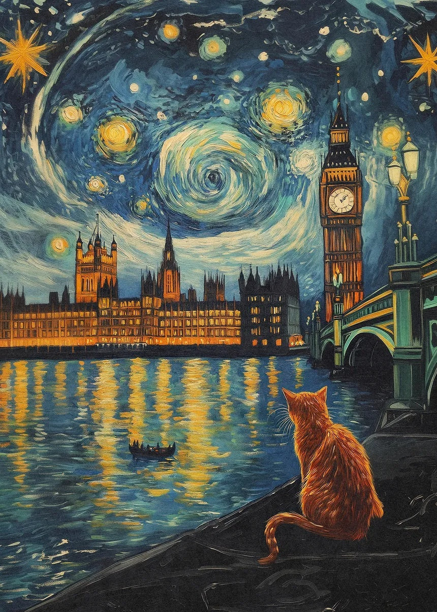 London Night Sky metal poster artwork