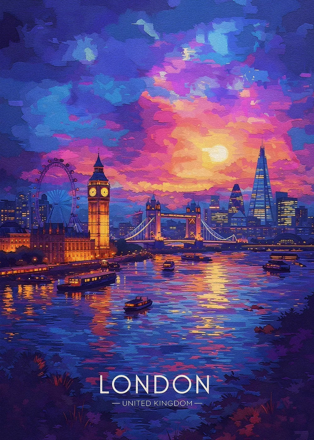London Skyline metal poster artwork