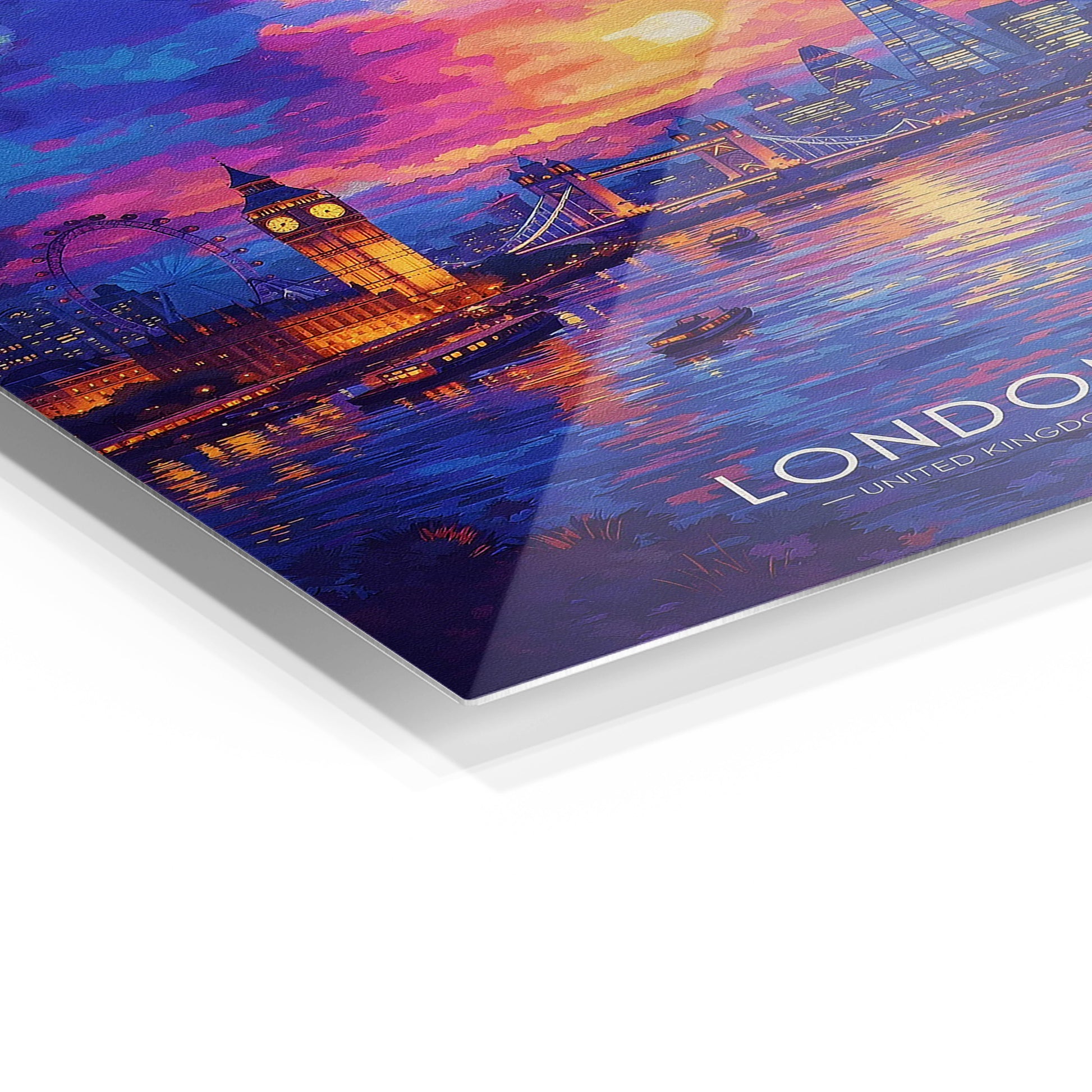 London Skyline metal wall art in a modern interior