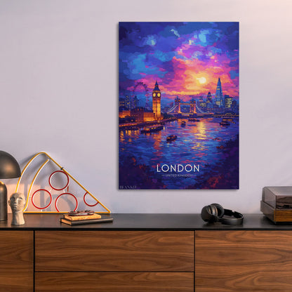 London Skyline metal poster size comparison