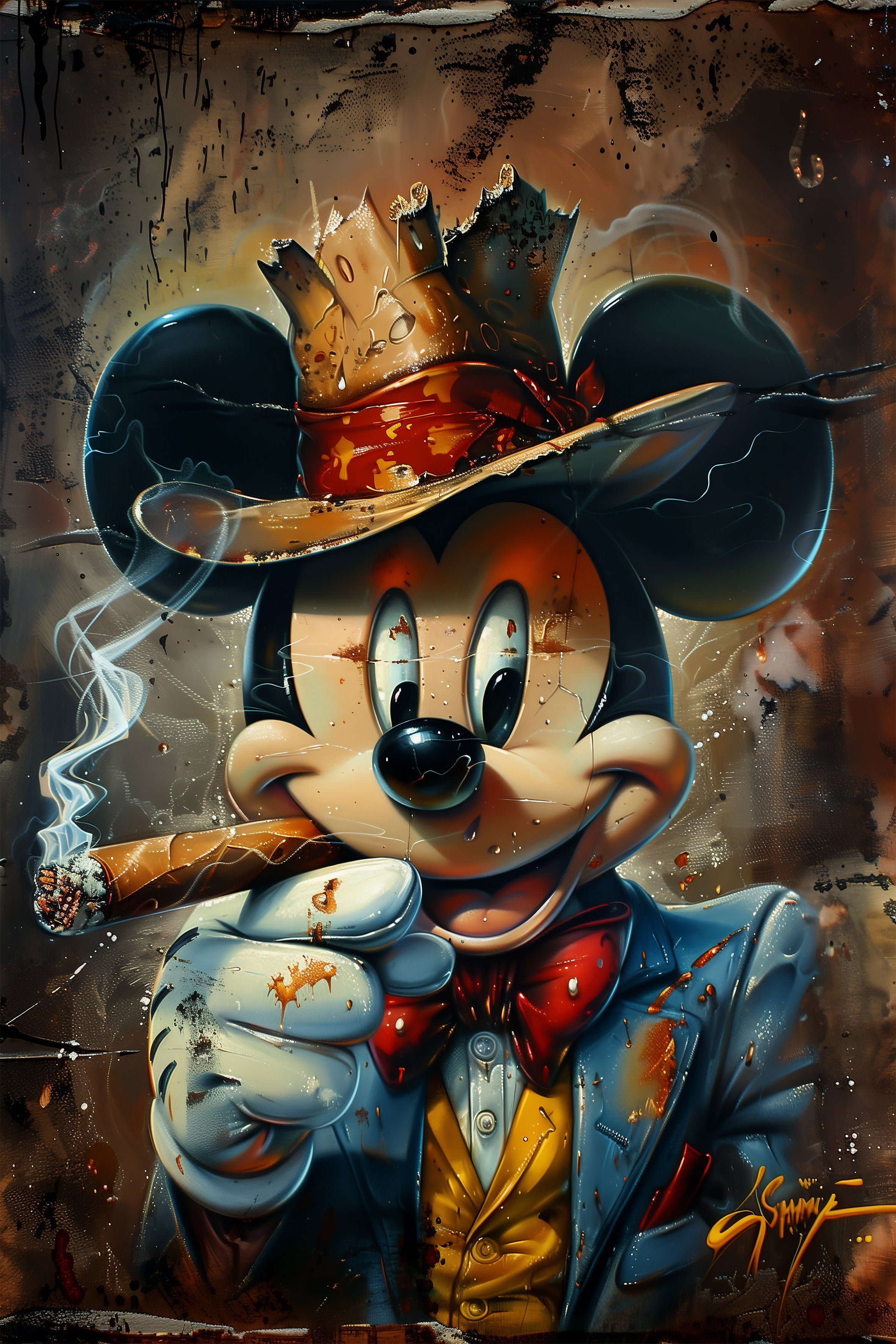 M.Mouse With Cigar metal poster artwork