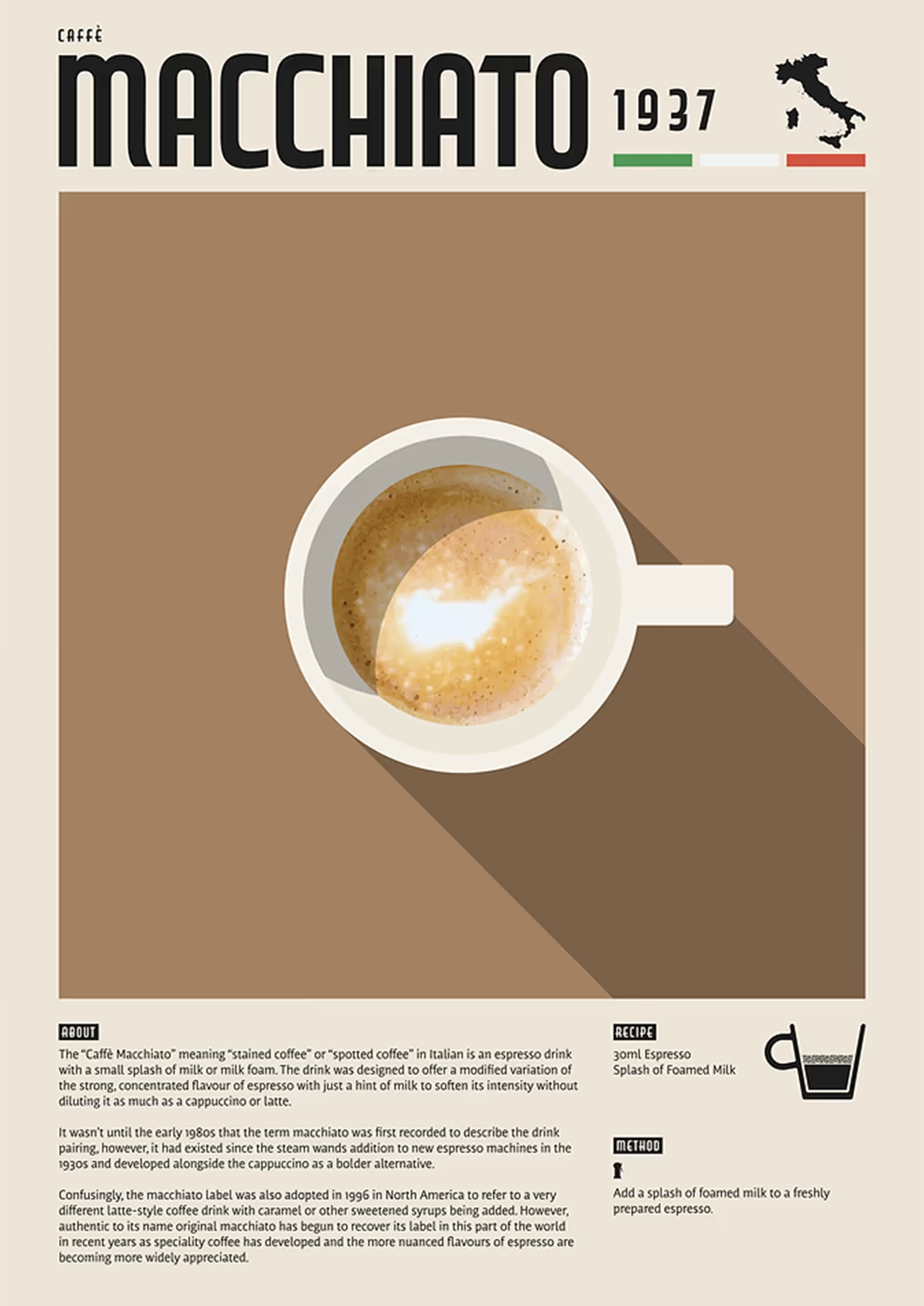 Macchiato Coffee metal wall art