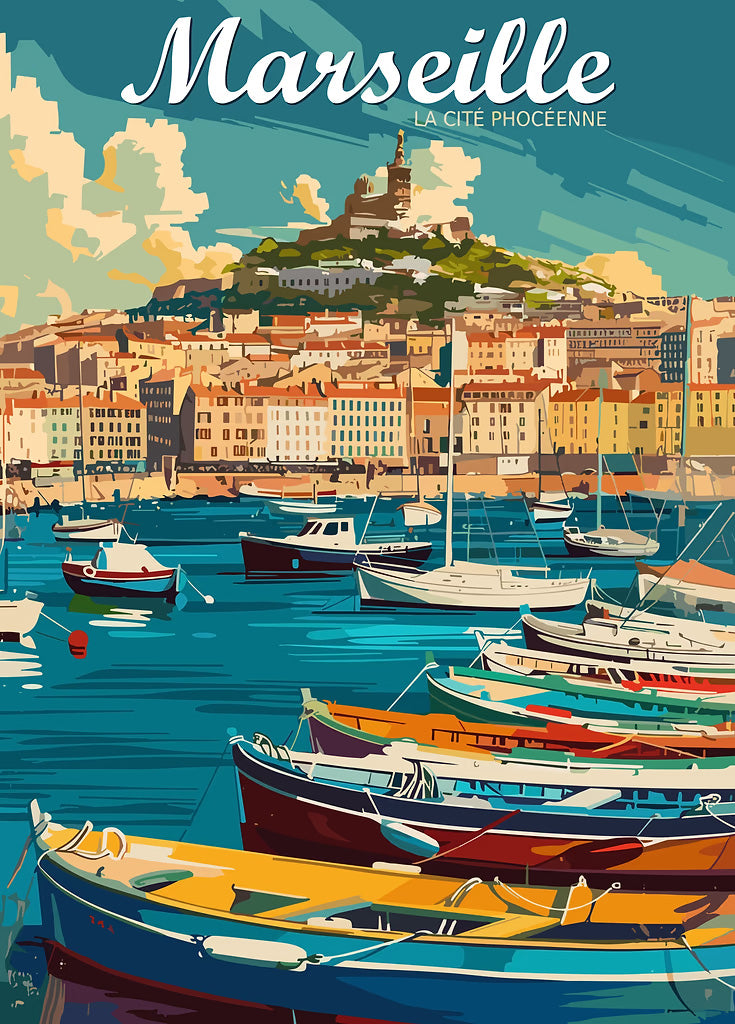 Marseille, France Travel Poster metal poster artwork