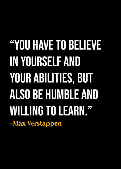 Max Verstappen Quote metal poster artwork
