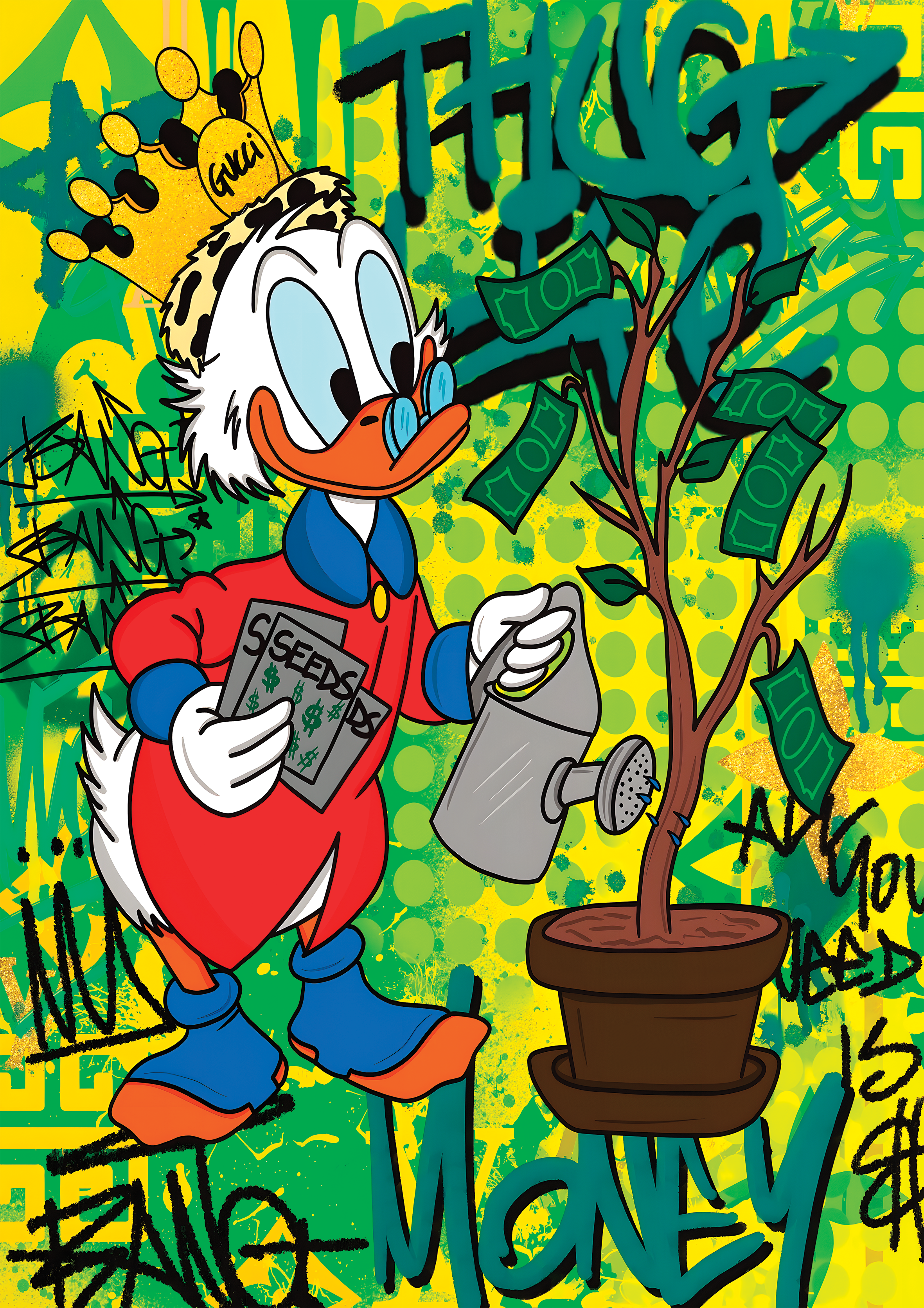 Golden Throne Money Duck metal poster artwork