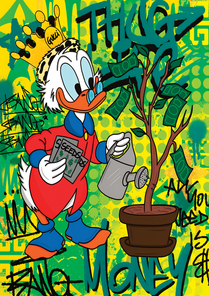 Golden Throne Money Duck metal poster artwork