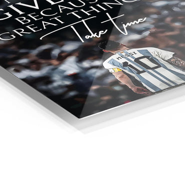 Messi Never Give Up metal poster