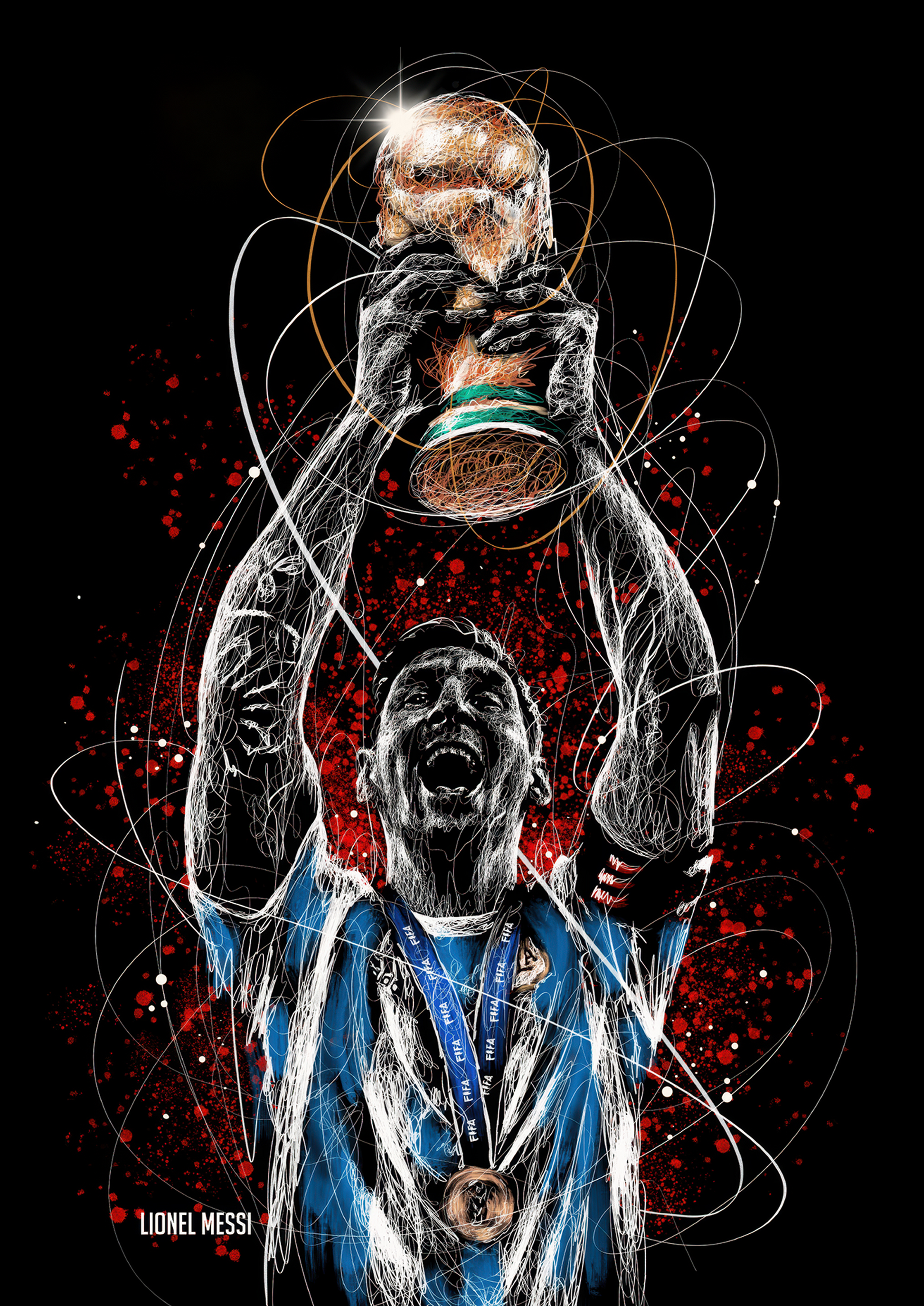 Messi World Cup metal poster artwork