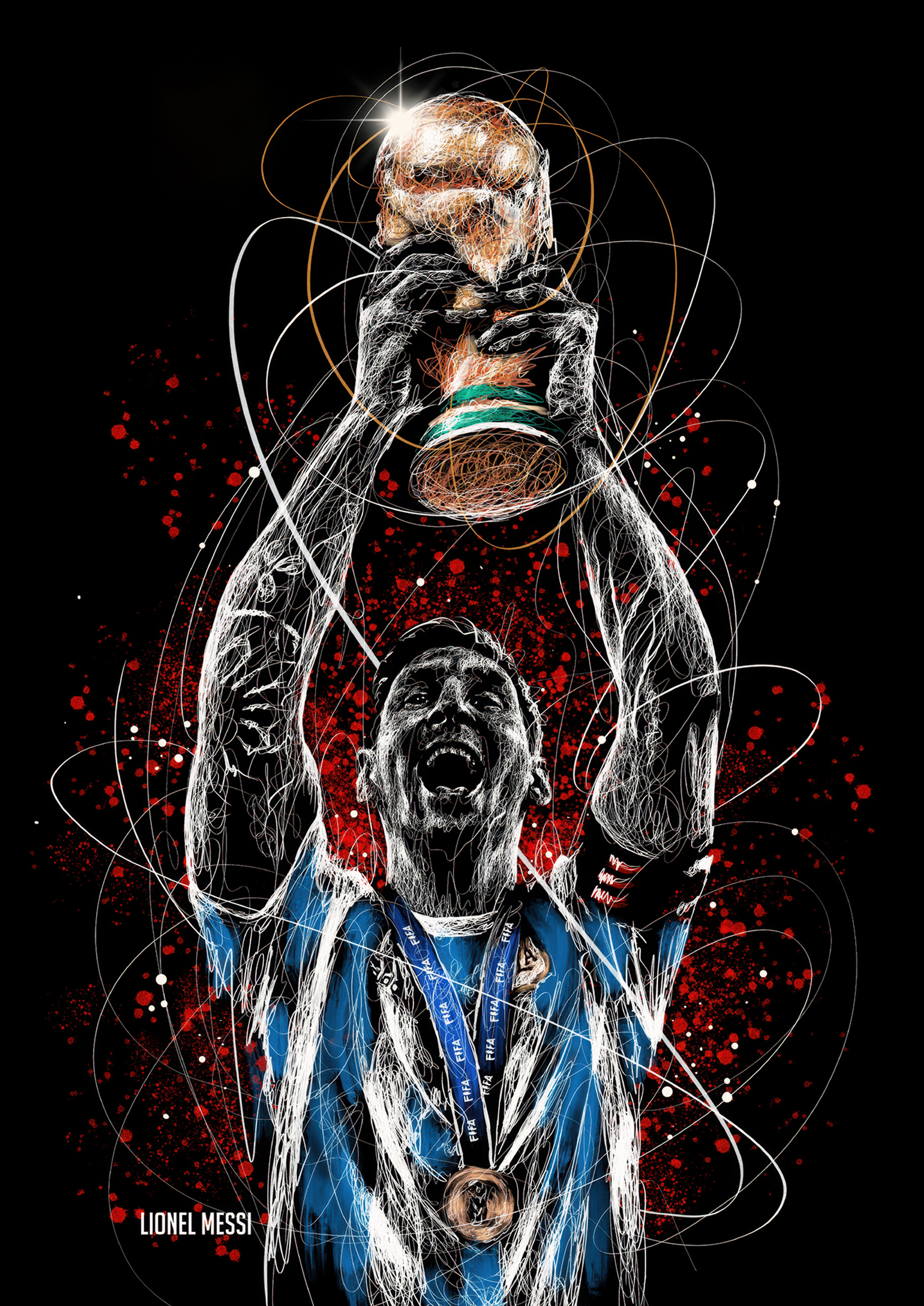 Messi World Cup metal poster artwork