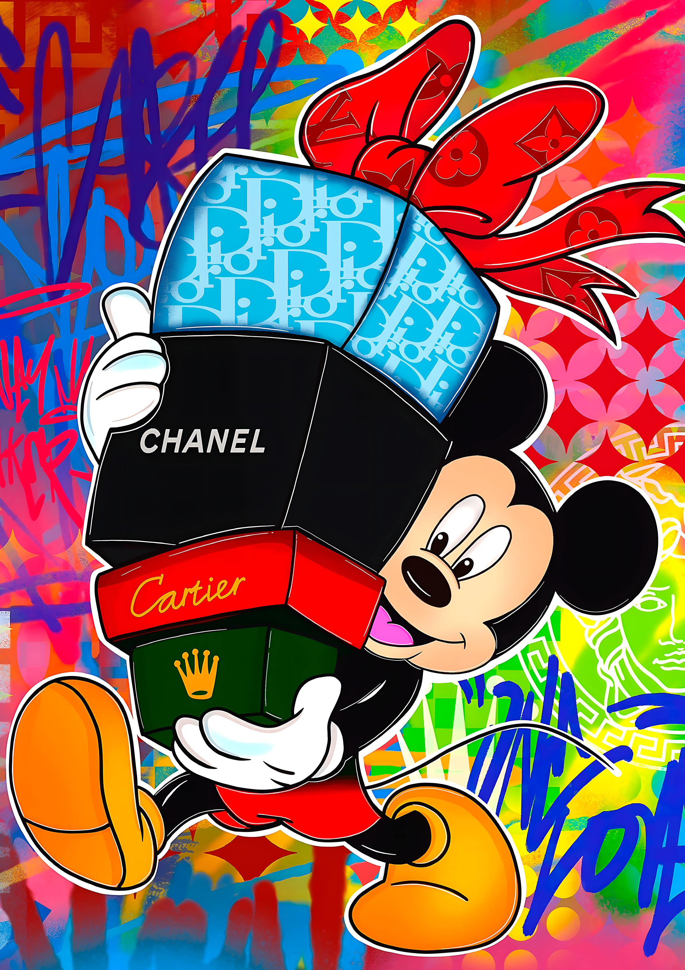 Mickey Graffiti in the World of Brands metal poster artwork
