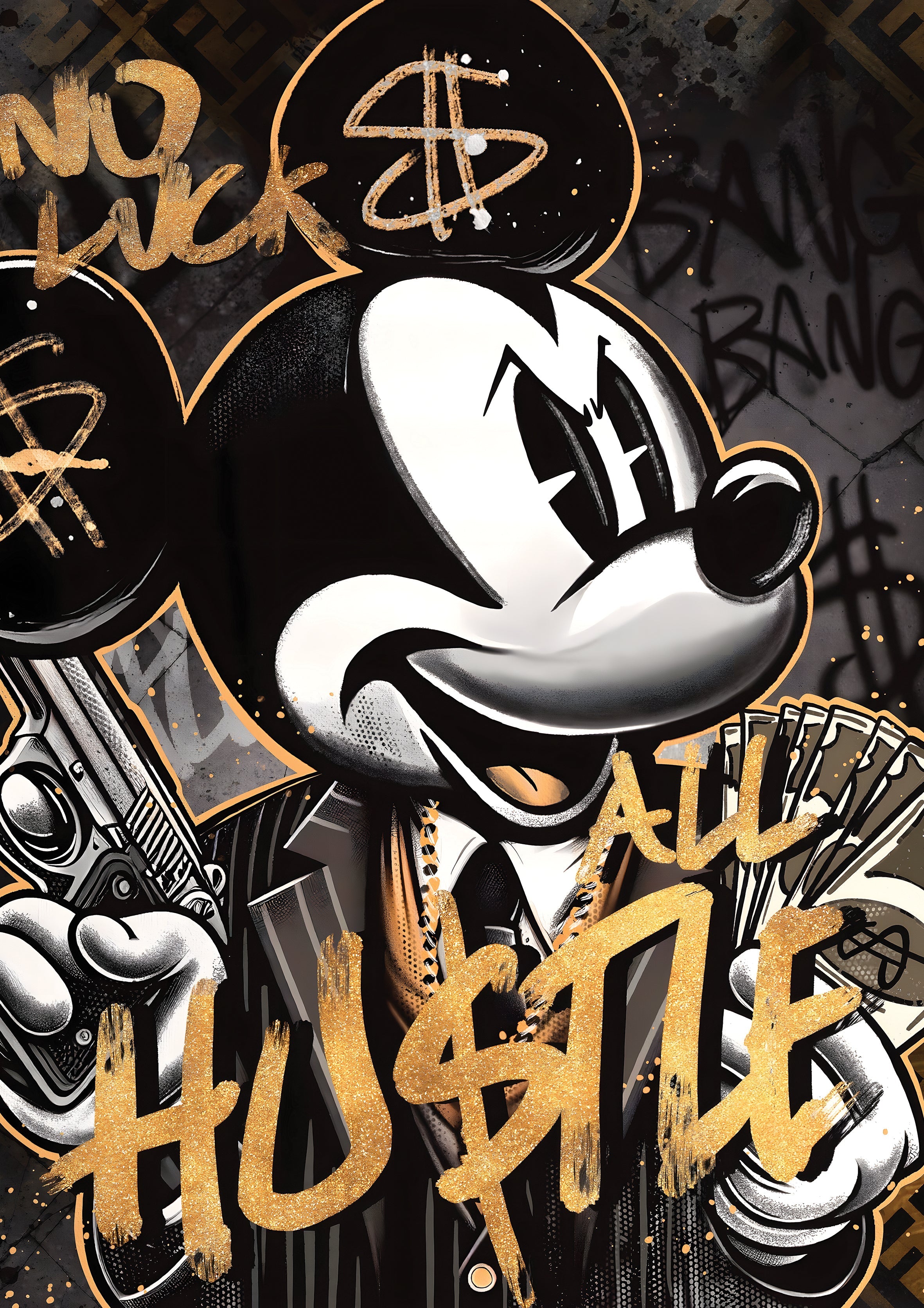 Mickey Mouse All Hustle metal poster artwork