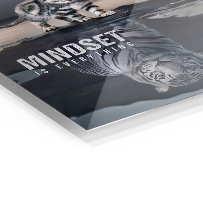 Mindset Is Everything metal wall art in a modern interior