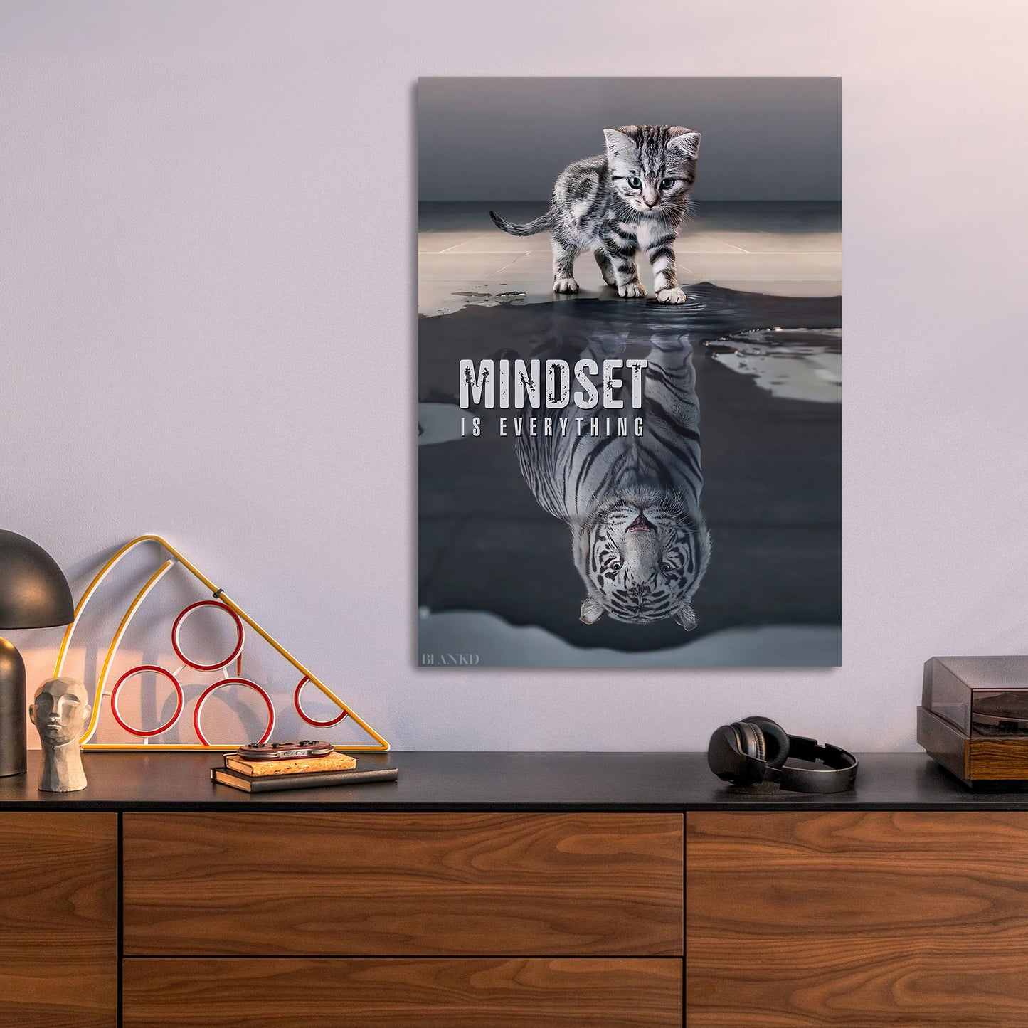 Mindset Is Everything metal poster size comparison