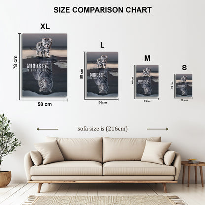Mindset Is Everything metal wall art in styled room setting