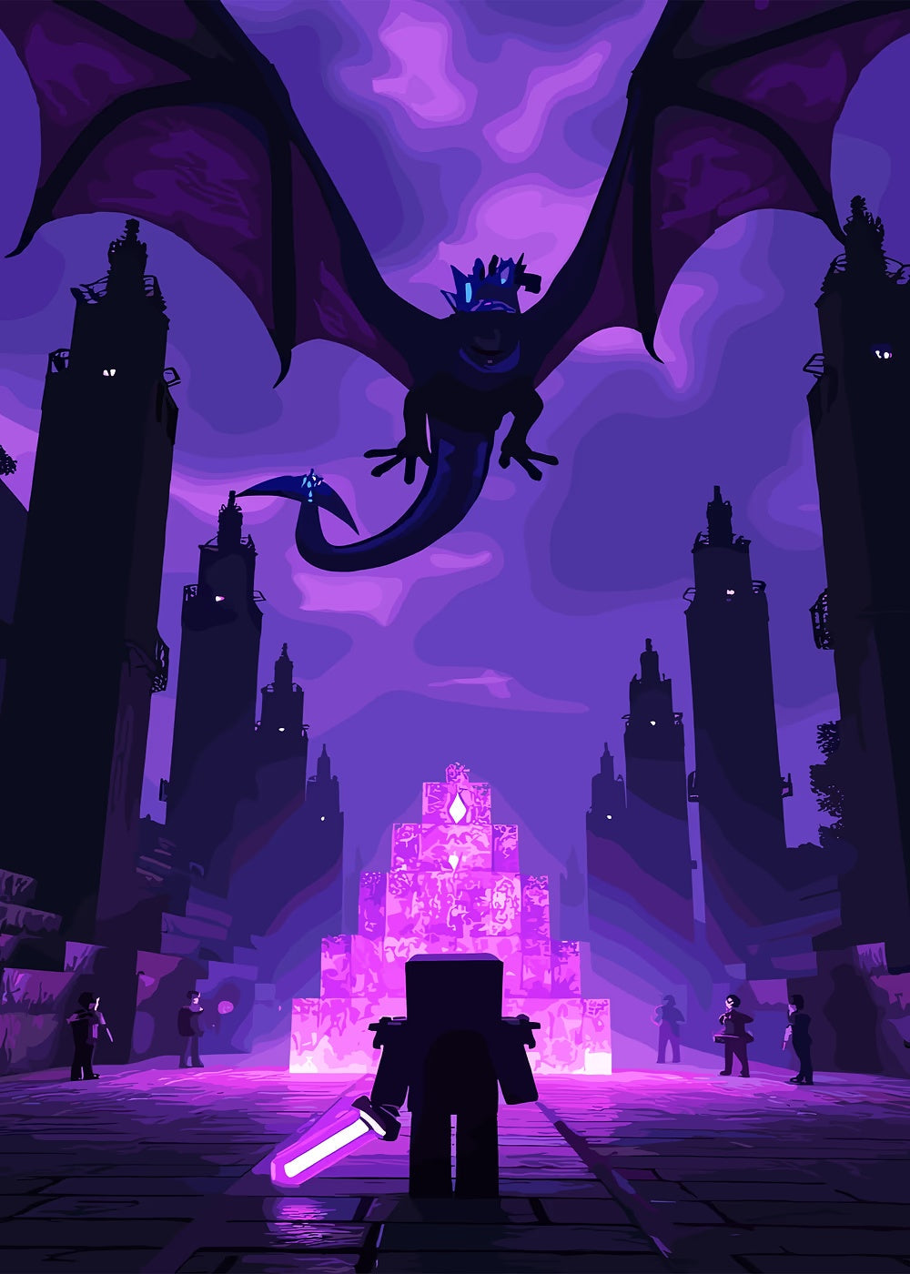 Minecraft Ender Dragon metal poster artwork