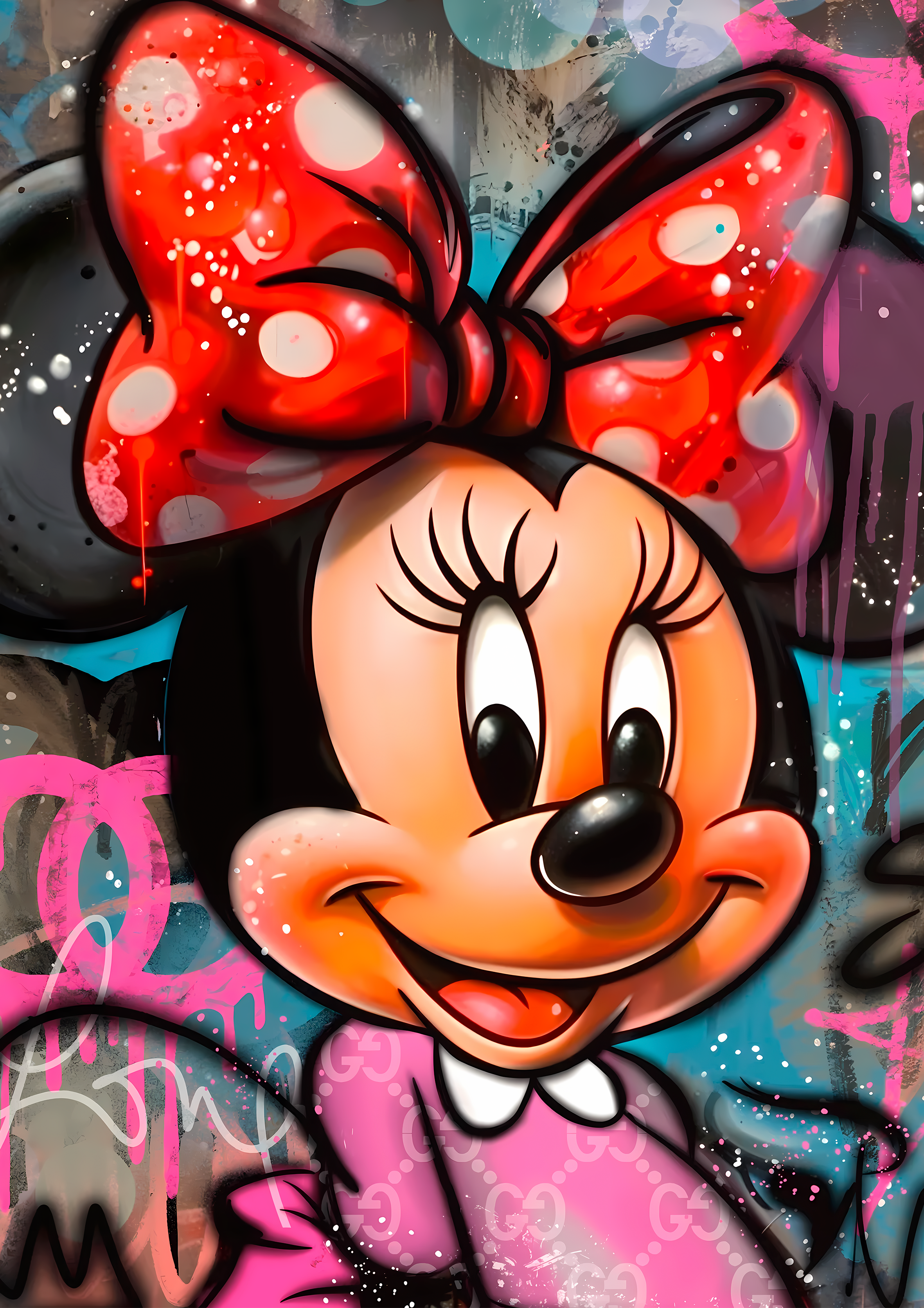 Minnie Mouse Graffiti metal poster artwork
