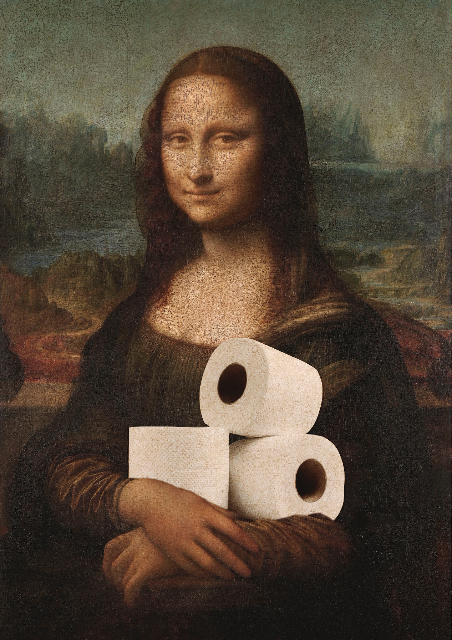 Mona Lisa Bathroom metal poster artwork