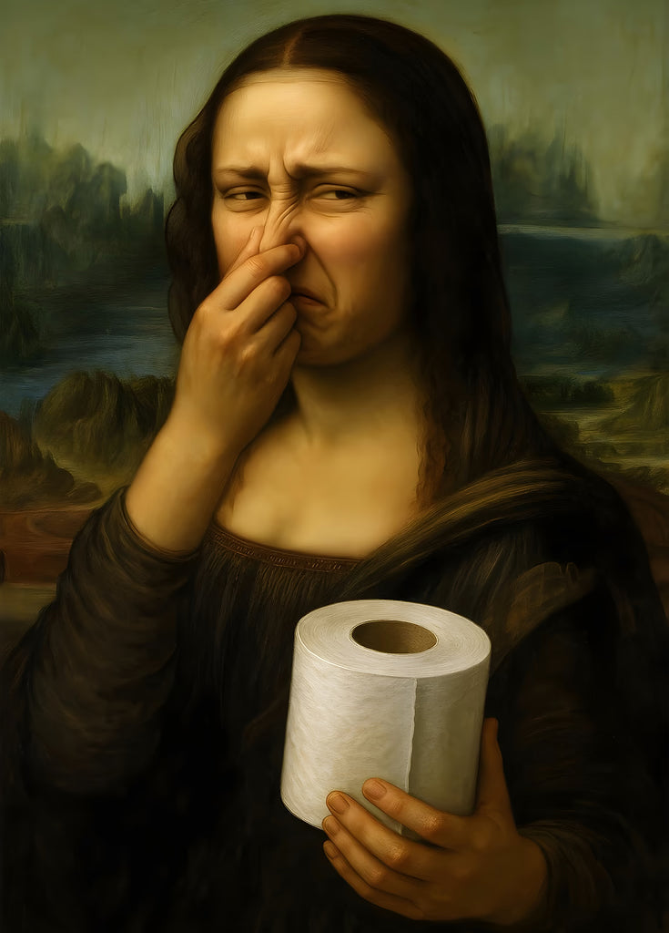 Mona Lisa Holding Toilet Paper metal poster artwork