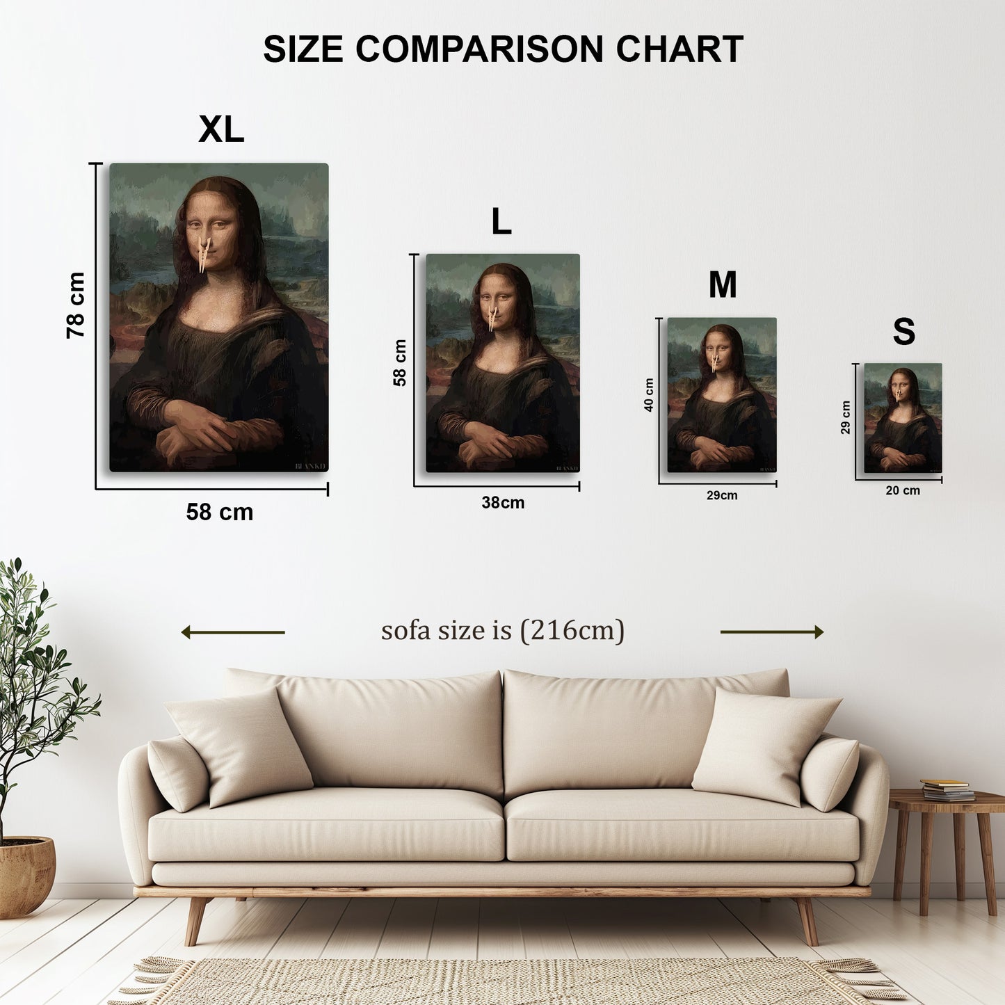 Mona Lisa Clothespin metal wall art in styled room setting
