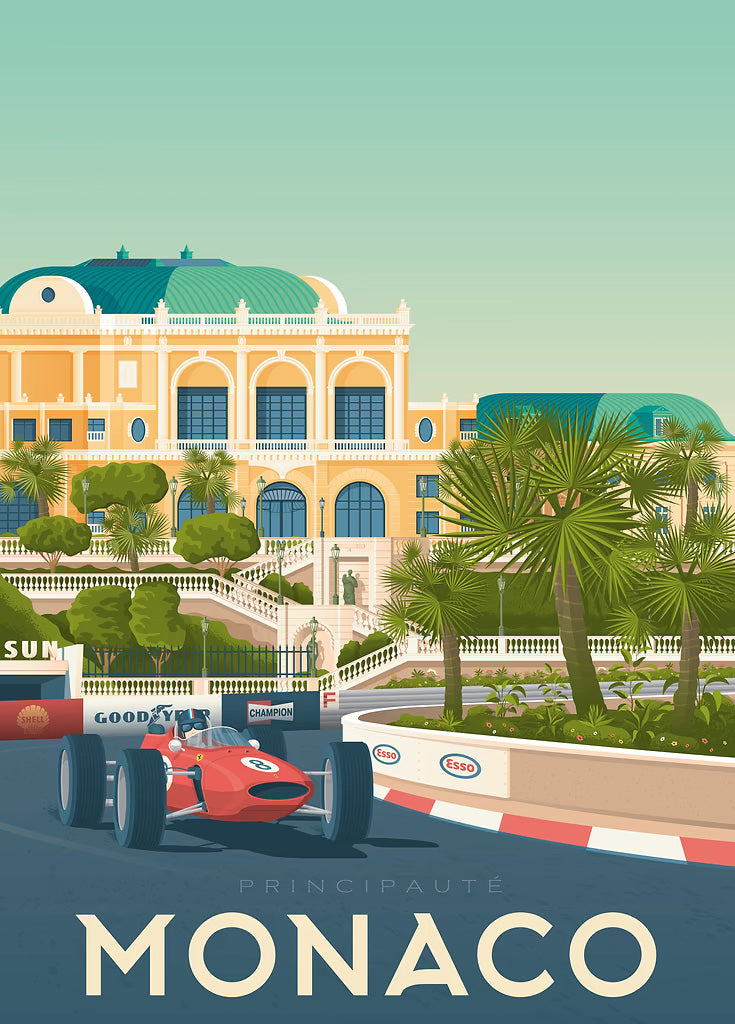 Monaco Travel Poster metal poster artwork
